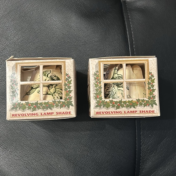 Two Vintage Spin Shades Revolving Lamp Shade Angels Christmas - Picture 9 of 13